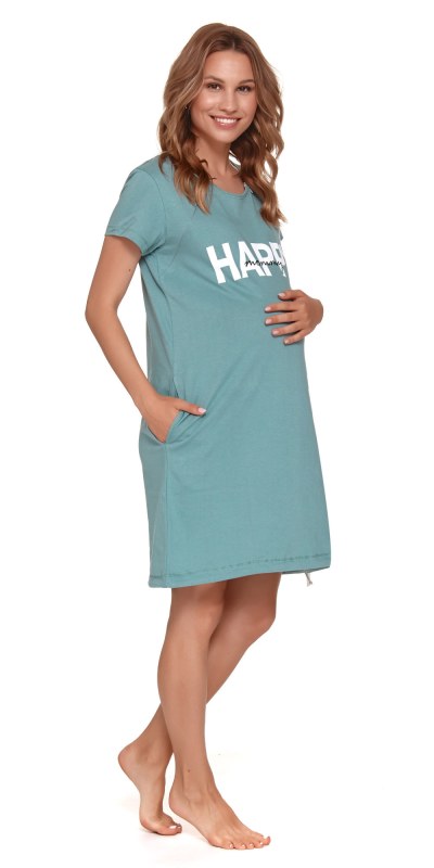Dámská mateřská noční košile TCB.9504 zelená - Doctor Nap - Dámská pyžama noční košile