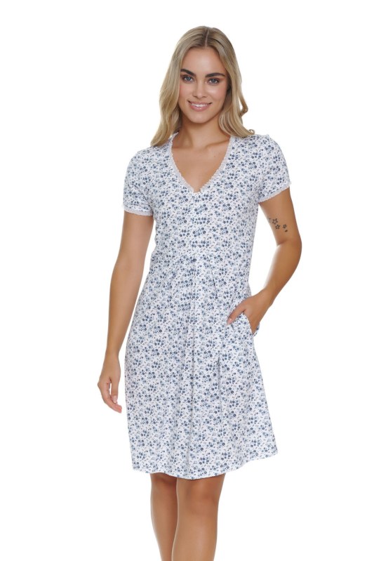 Noční košile TCB.5335 bílo-modrá - Doctor Nap Noční košile TCB.5335 bílo-modrá - Doctor Nap - Dámská pyžama noční košile