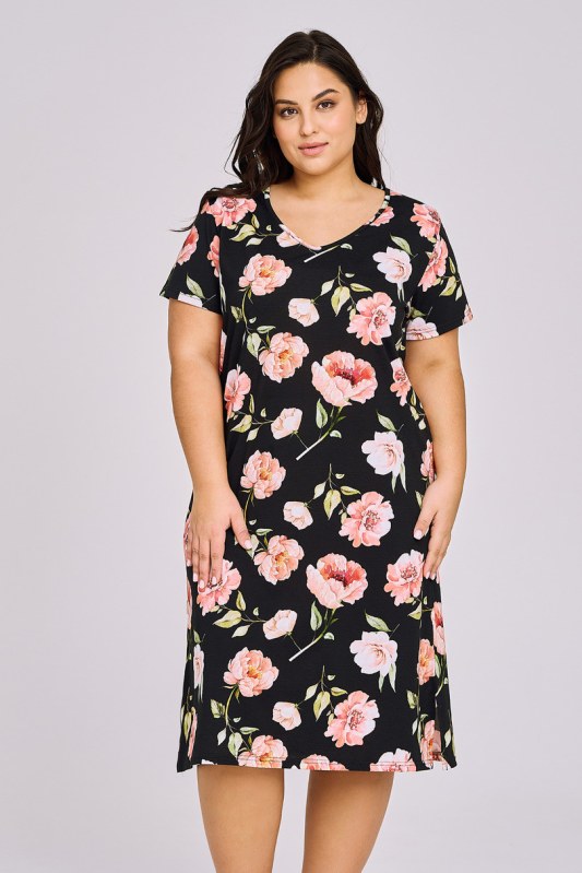 Dámská noční košile 3160 PEONY 2XL-3XL - Dámská pyžama noční košile