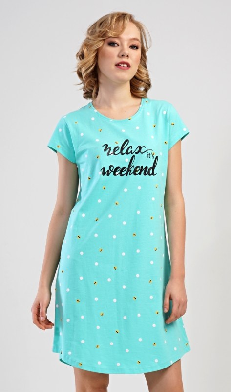 Dámská noční košile s krátkým rukávem Relax weekend - Dámská pyžama noční košile