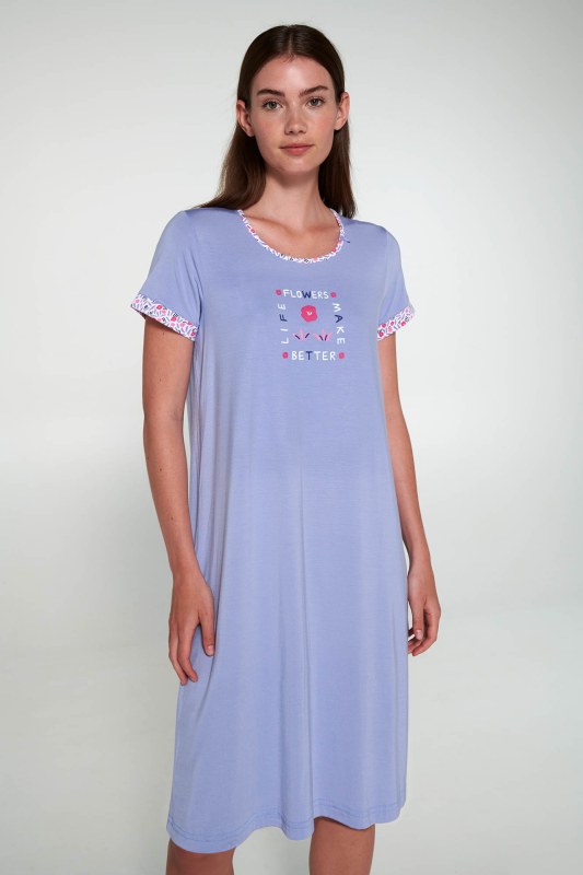 Vamp - Noční košile s krátkými rukávy 20271 - Vamp - Dámská pyžama noční košile