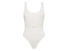 Dámské jednodílné plavky Monogram Rib KW0KW02151-PGA - Calvin Klein