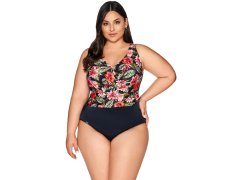 Dámské jednodílné plavky 60 black Floral - AVA