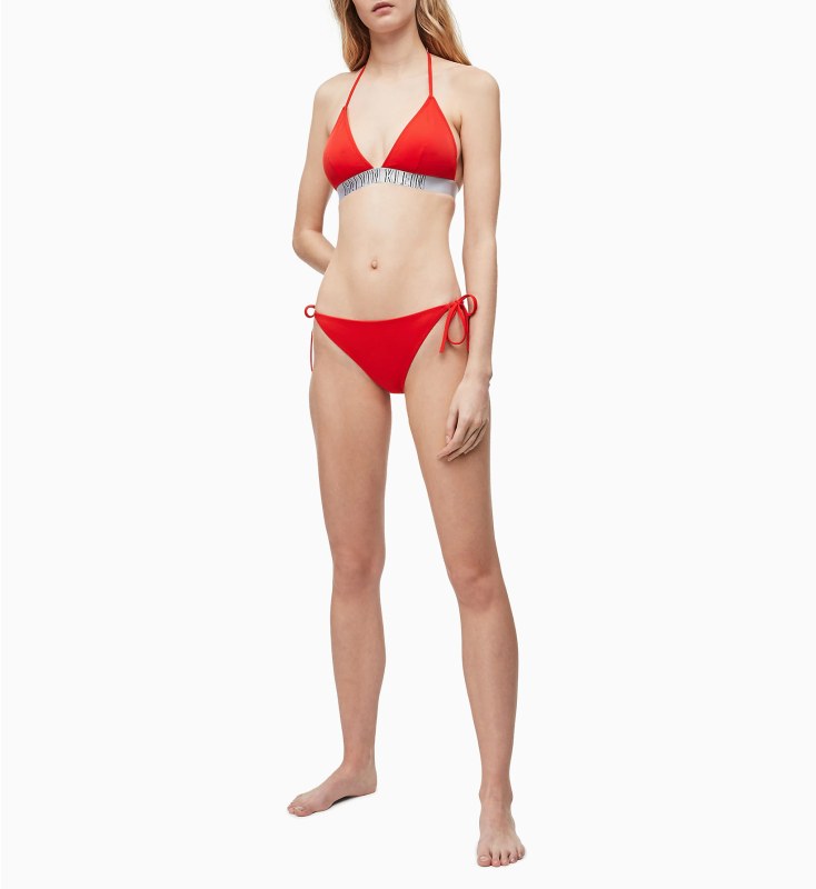 Spodní díl plavek KW0KW00818-XA7 červená - Calvin Klein - Dámské plavky