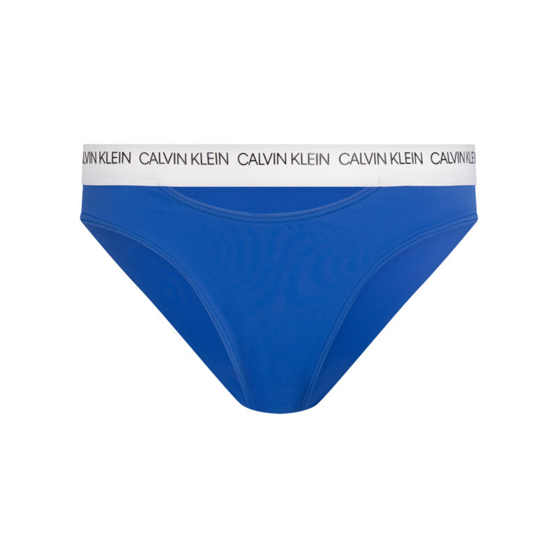 Spodní díl plavek KW0KW00658-CHQ modrobílá - Calvin Klein - Dámské plavky