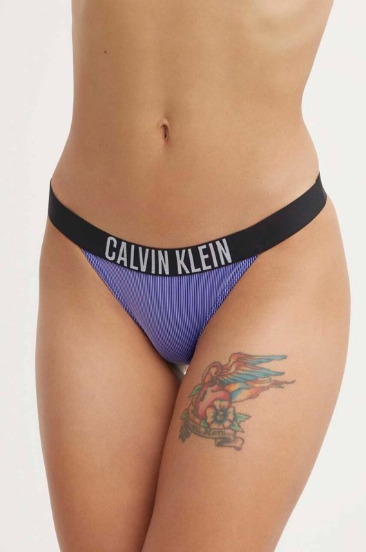 Dámské plavkové kalhotky KW0KW02611 C86 modré - Calvin Klein - Dámské plavky