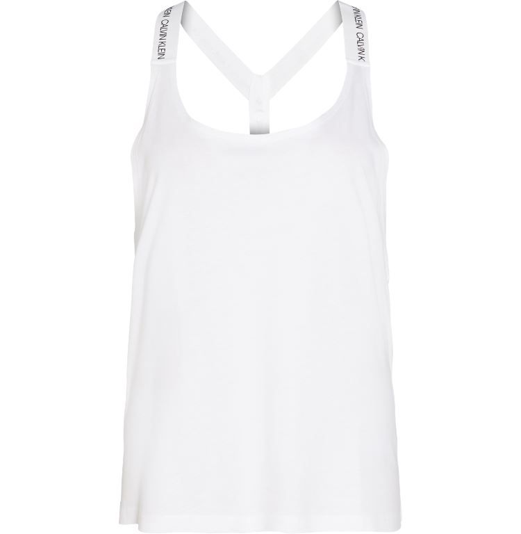 Plážový top KW0KW01002-YCD bílá - Calvin Klein - Dámské plavky plážové oblečení a doplňky