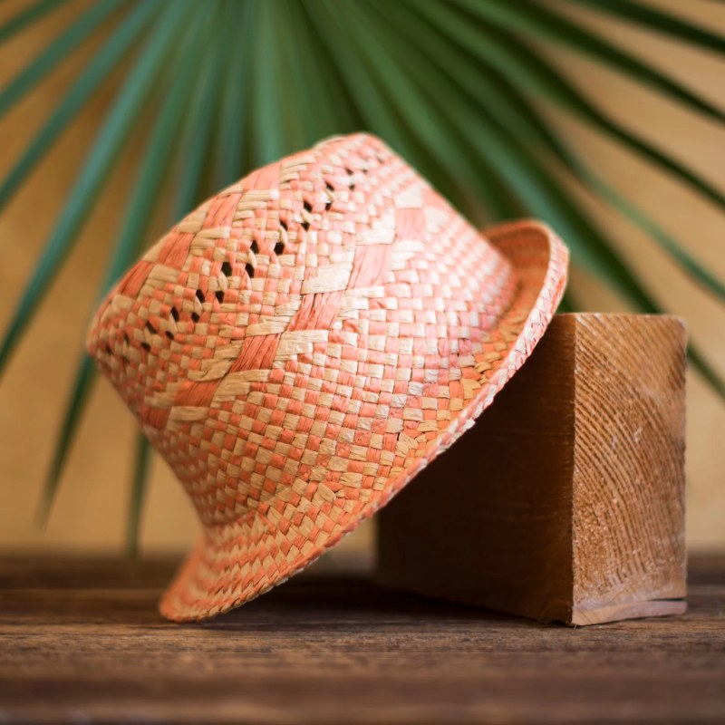 Unisex plážový klobouk cz21146-1 Béžovo-oranžová - Art Of Polo - Dámské plavky plážové oblečení a&nbsp;doplňky
