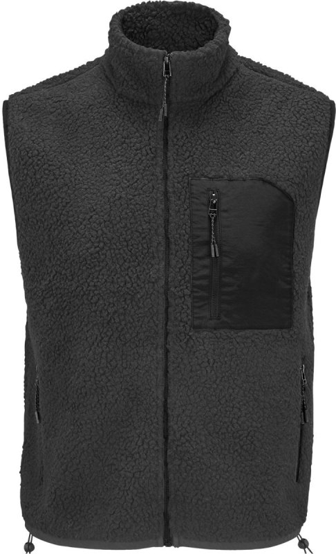 SOL´S Fury Bodywarmer Fleecová vesta Sherpa 25.4041 carbon grey/black - Dámské spodní prádlo body