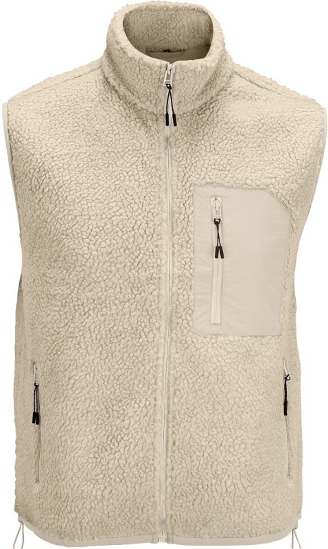 SOL´S Fury Bodywarmer Fleecová vesta Sherpa 25.4041 shear beige/beige - Dámské spodní prádlo body