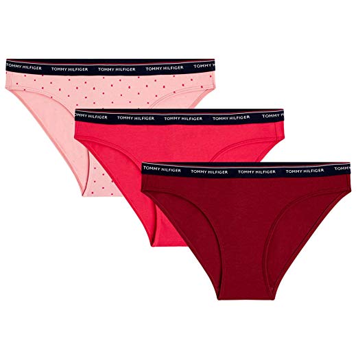 Kalhotky 3pcs UW0UW01385-079 růžovočervená - Tommy Hilfiger - Dámské spodní prádlo