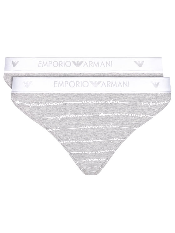 Dámské kalhotky 163334 1P219 04148 šedá - 2 pack - Emporio Armani - Dámské spodní prádlo