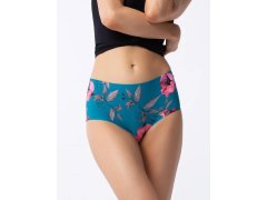 Dámské kalhotky simple maxi Wild Rose petrolejová se vzorem - Julimex