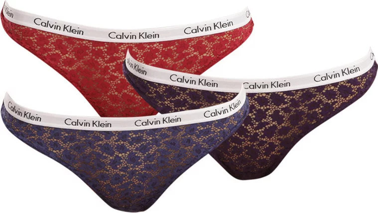 Krajkové brazilky 3-pack - QD3925E - W5G - Mix barev - Calvin Klein
