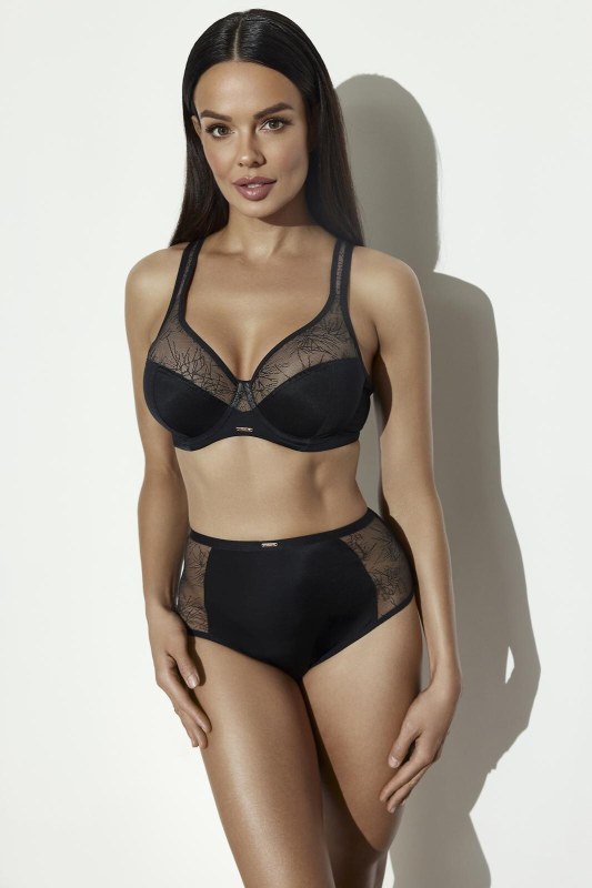 Kalhotky Ava 2301/B, brazilský střih, černé, velikosti S–3XL - Dámské spodní prádlo kalhotky a&nbsp;tanga brazilské kalhotky