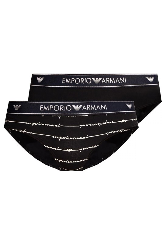 Dámské kalhotky 163334 1P219 03937 námořnická modrá - 2 pack - Emporio Armani