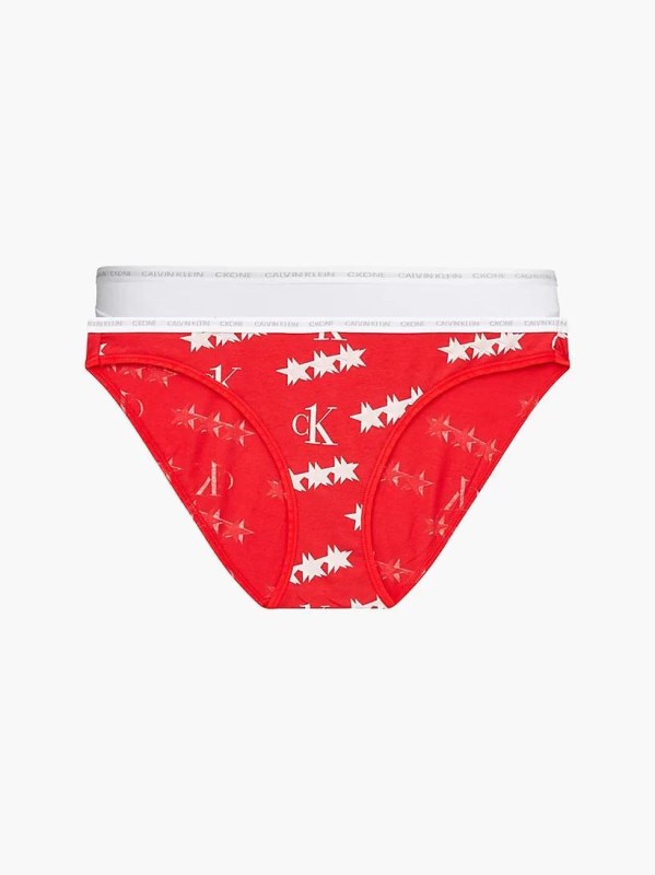 Dámské kalhotky 000QD3789E - W5H - Červená, bílá - Calvin Klein - Dámské spodní prádlo kalhotky a&nbsp;tanga
