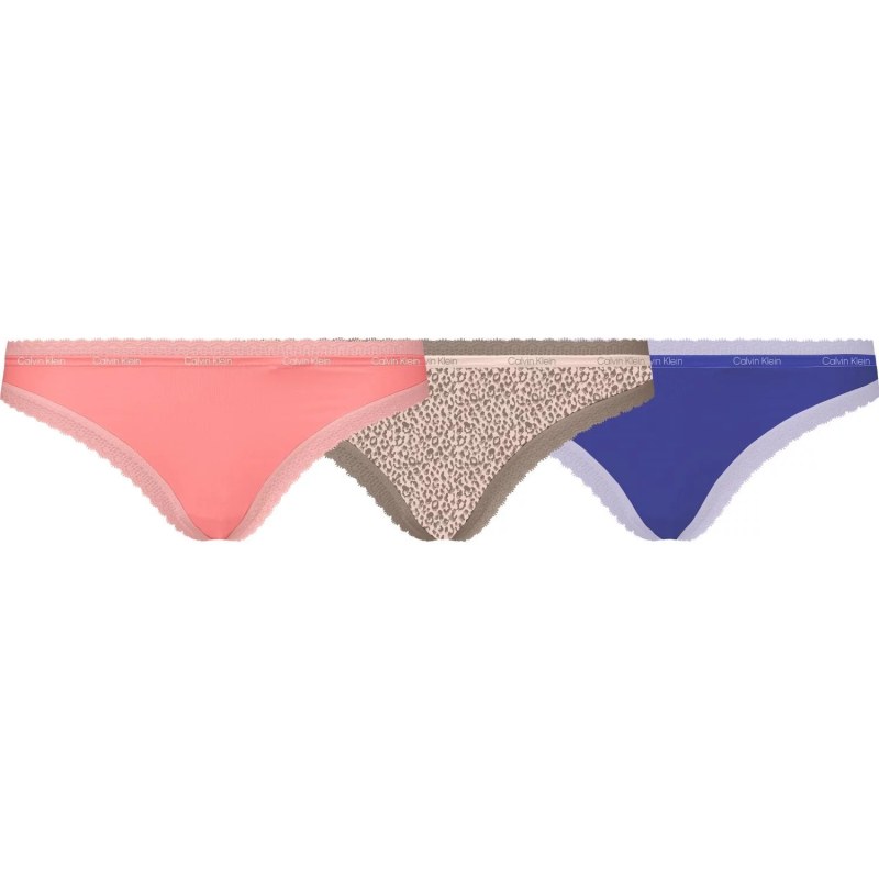 Dámské kalhotky 3pack QD3804E - W4V - vícebarevná - Calvin Klein - Dámské spodní prádlo kalhotky a&nbsp;tanga