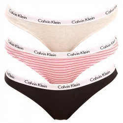Kalhotky 3pcs QD3588E - W5A - Vícebarevná - Calvin Klein - Dámské spodní prádlo kalhotky a&nbsp;tanga