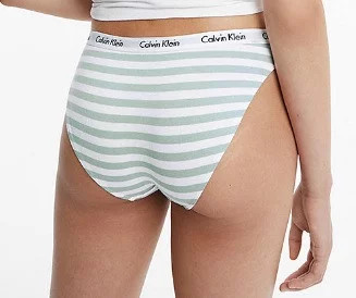 Dámské kalhotky D1618E 5XD bílá/zelená - Calvin Klein