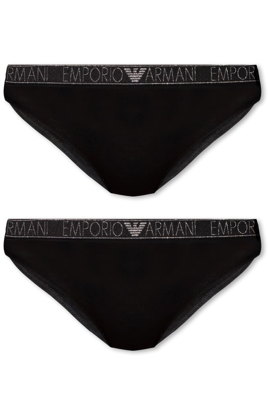 Dámské kalhotky 2PACK 163334 3F223 00020 černé - Emporio Armani - Dámské spodní prádlo kalhotky a&nbsp;tanga
