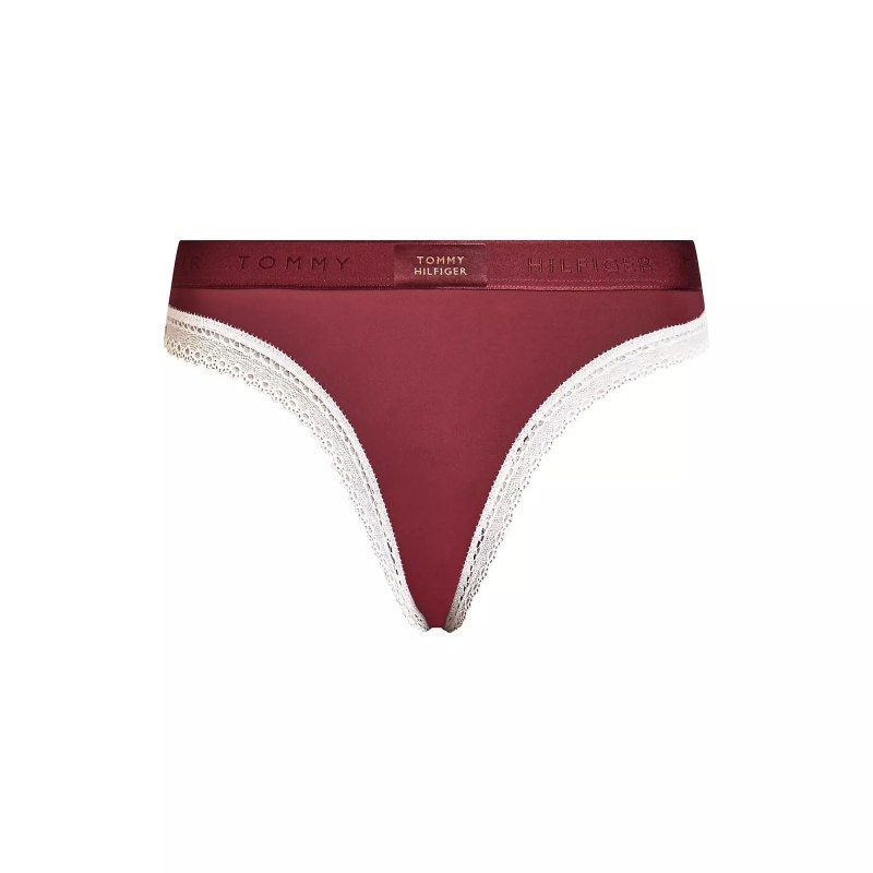 Dámské kalhotky BIKINI UW0UW04813 VLP vínové - Tommy Hilfiger