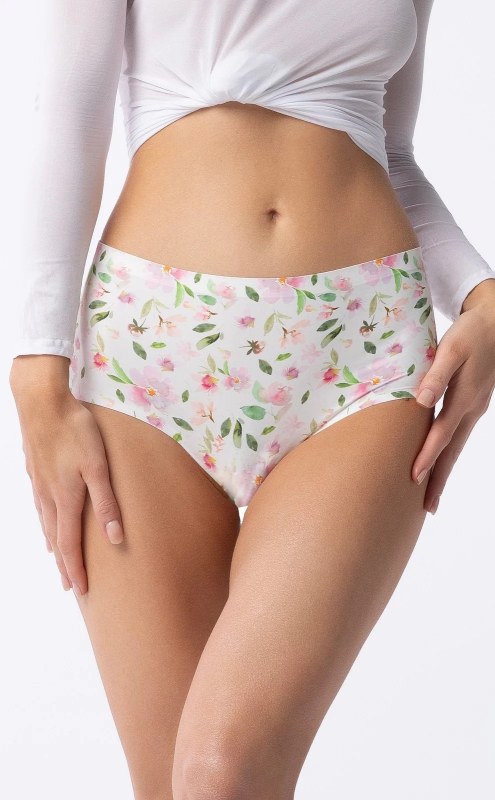 Dámské kalhotky Simple Maxi Jasmine Ecru mix vzor - Julimex - Dámské spodní prádlo kalhotky a&nbsp;tanga