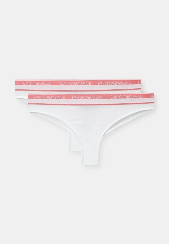 Dámské kalhotky 2Pack 163337 4R227 00010 bílé - Emporio Armani