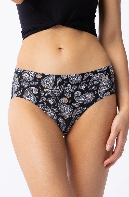 Dámské kalhotky Paisley Simple Classic černé se vzorem - Julimex