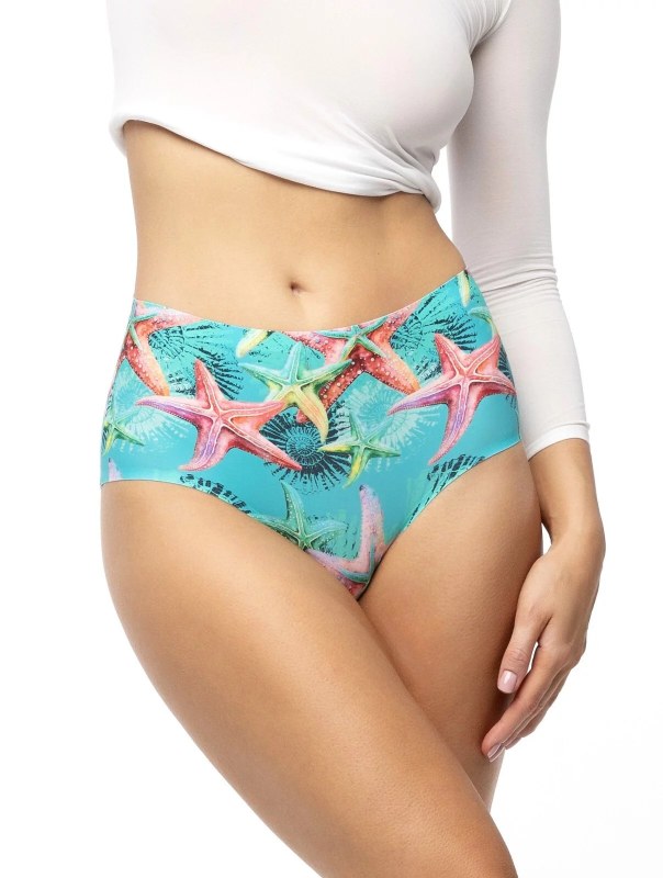 Kalhotky Sea Stars Simple Maxi zeleno-červené - Julimex