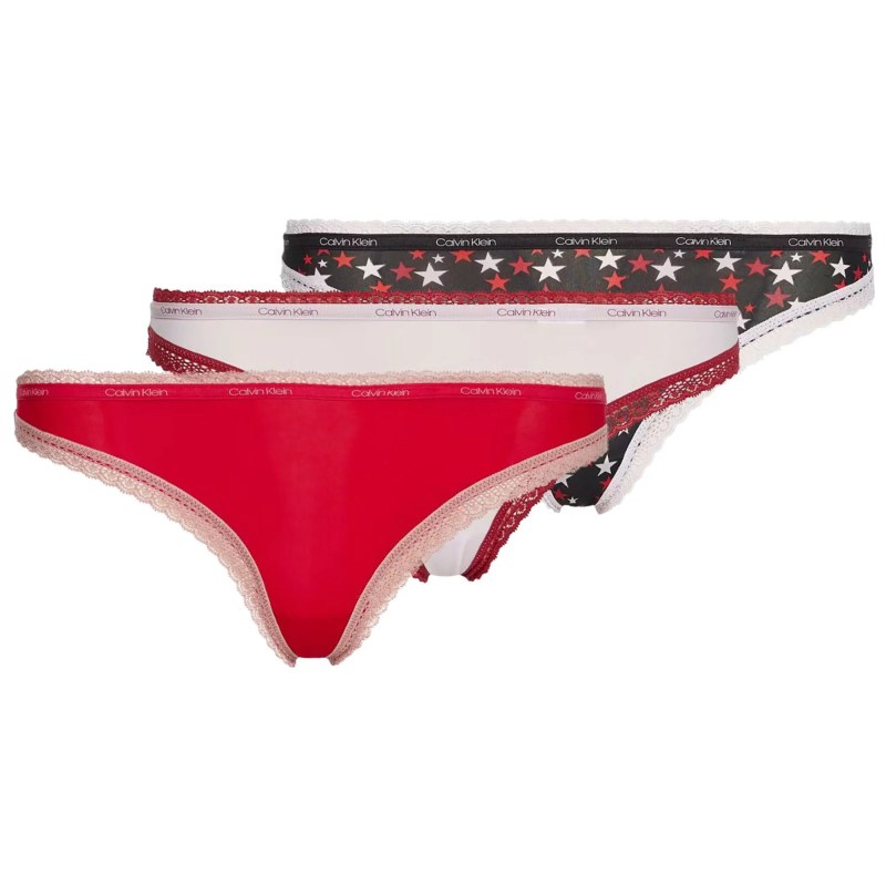 Dámské kalhotky Bottoms Up Refresh 3Pack QD3804E-W4Z - Calvin Klein - Dámské spodní prádlo kalhotky a&nbsp;tanga