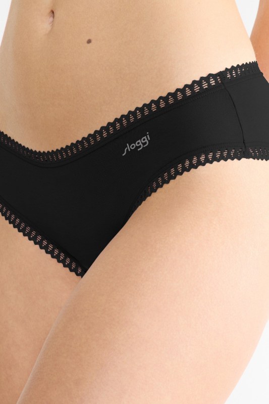 SLOGGI GO CRUSH HIPSTER KALHOTKY 3PACK ČERNÉ