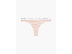 Tanga D1617E - WAN - béžová s proužkem - Calvin Klein