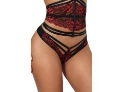 Extravagantní tanga V-10038 černá/červená - Axami