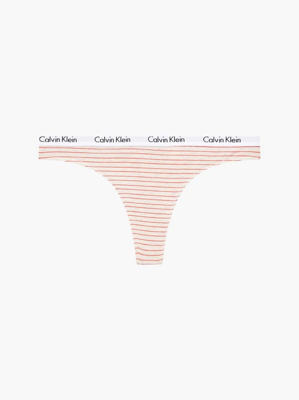 Tanga D1617E - WAN - béžová s proužkem - Calvin Klein