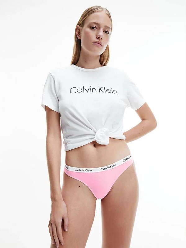 Dámské tanga D1617E - V1U - Vínová - Calvin Klein