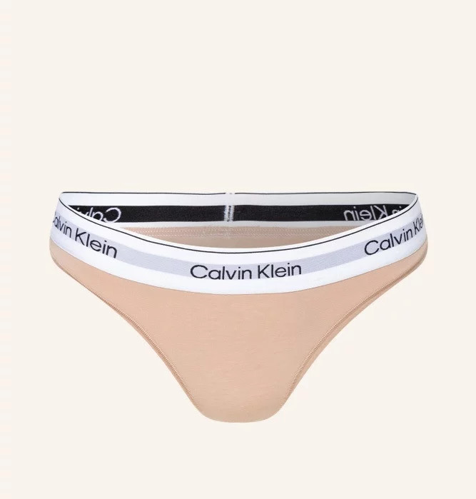 Dámské tanga QF7050E 7NS béžová - Calvin Klein - Dámské spodní prádlo kalhotky a&nbsp;tanga tanga