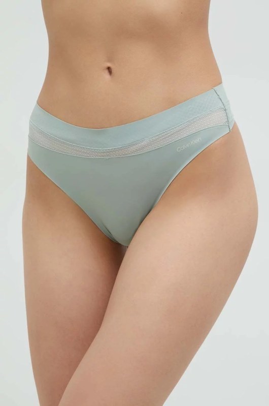 Dámská tanga QF6047E 5G0 mátová - Calvin Klein