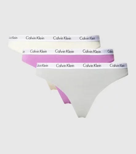 Dámské tanga 3pcs QD3587E CFU Vícebarevná - Calvin Klein
