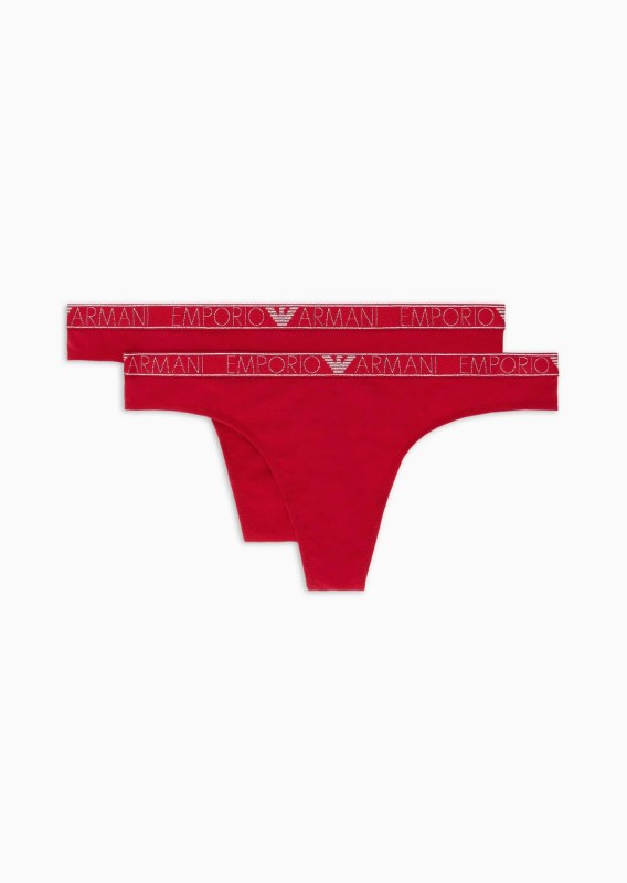 Dámské tanga 2PACK 163333 3F223 00173 červené - Emporio Armani