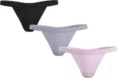 Dámská tanga 3Pack UW0UW05017 0V9 černé/fialové/sv. růžové - Tommy Hilfiger - Dámské spodní prádlo kalhotky a&nbsp;tanga tanga