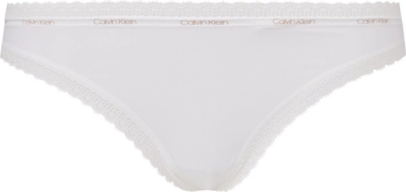 Dámská tanga Thong Bottoms Up 000QD3763E 100 bílá - Calvin Klein