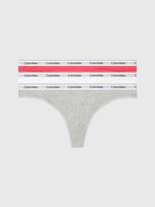 Dámská tanga 3Pack 000QD5209E NP4 vícebarevné - Calvin Klein