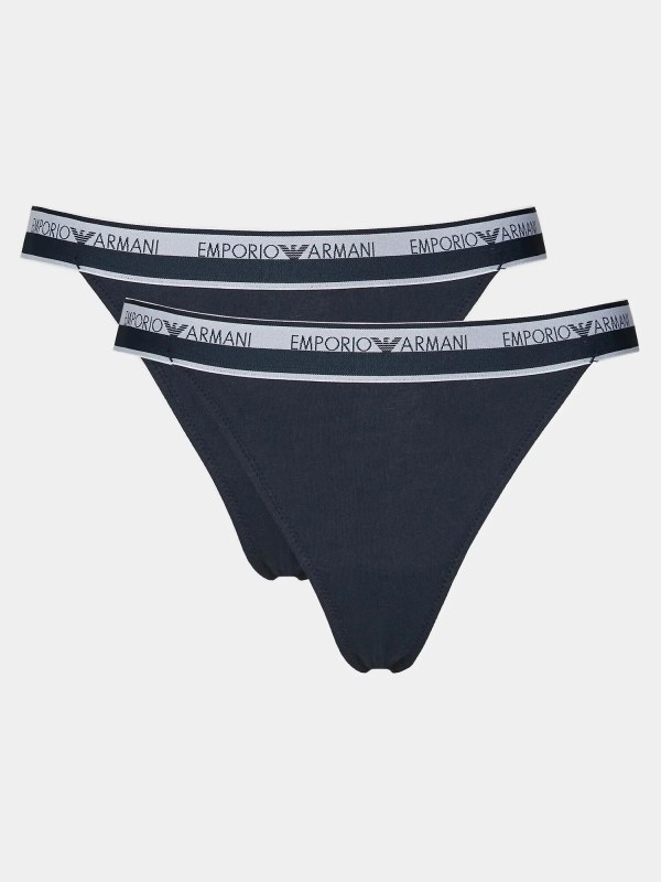 Dámská tanga 2Pack 164522 4R227 00135 tm. modrá - Emporio Armani - Dámské spodní prádlo kalhotky a&nbsp;tanga tanga