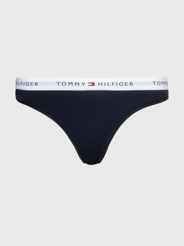 Dámská tanga THONG UW0UW03835 DW5 tm. modré - Tommy Hilfiger