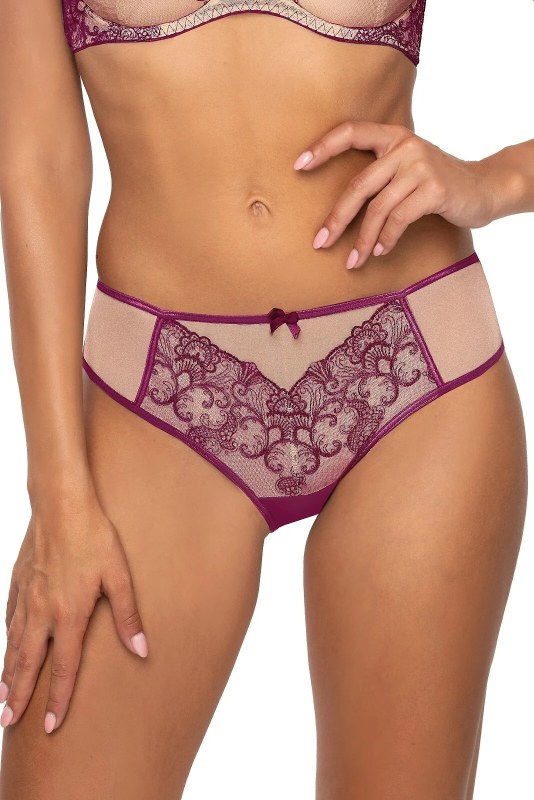 Dámské tanga Maureen 3808/4 Fialová s&nbsp;tělovou - MAT - Dámské spodní prádlo kalhotky a&nbsp;tanga tanga
