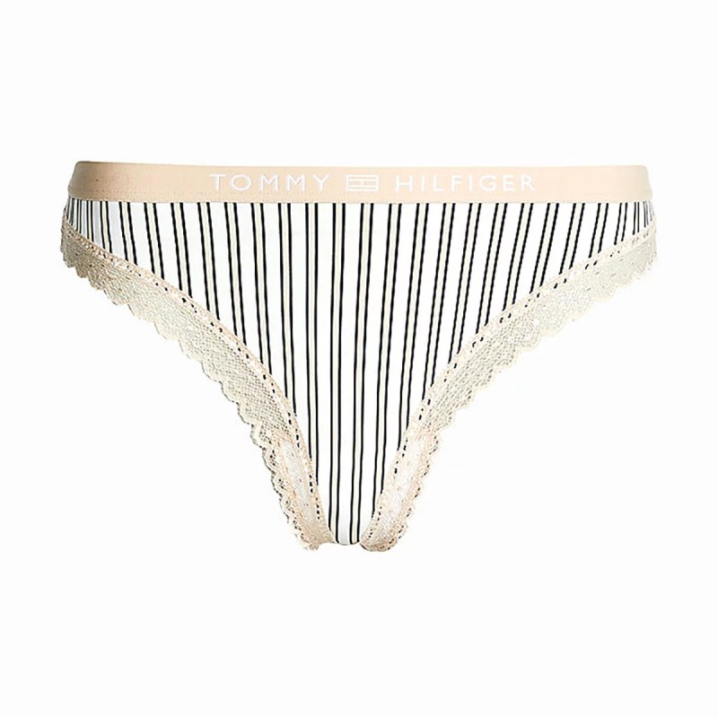 Dámská tanga Tonal Logo Lace UW0UW04463-0F8 - Tommy Hilfiger - Dámské spodní prádlo kalhotky a&nbsp;tanga tanga