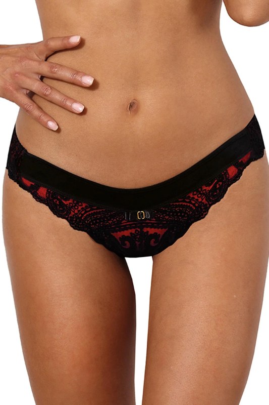 Tanga V-10048 černá/červená - Axami