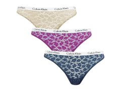 Dámské brazilky Carousel Lace 3Pack QD3925E-6Q2 - Calvin Klein