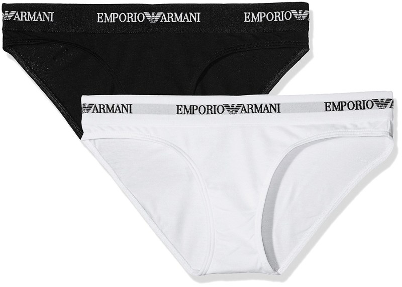 Kalhotky 2pcs 163334 CC317 00911 černobílá - Emporio Armani - Dámské spodní prádlo kalhotky